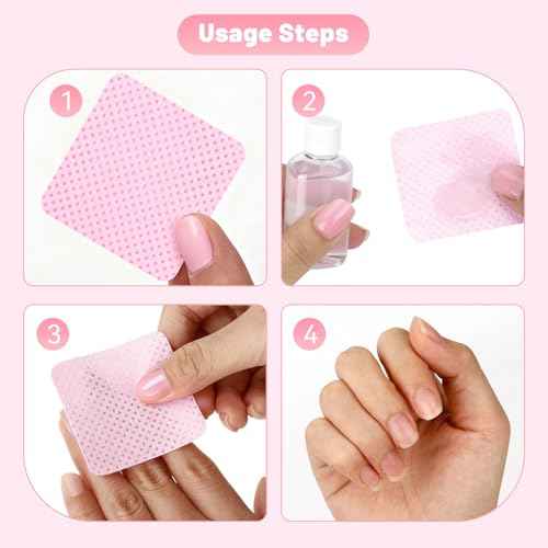 720Pcs Lint Free Nail Wipes, Nail Supplies Nail Polish Wipe, Pads Gel Nails No Lint Naile Glue Wipes Super Absorbent Soft Non-Woven for Fingernail Polish Remover Eyelash Extensions Nail Art