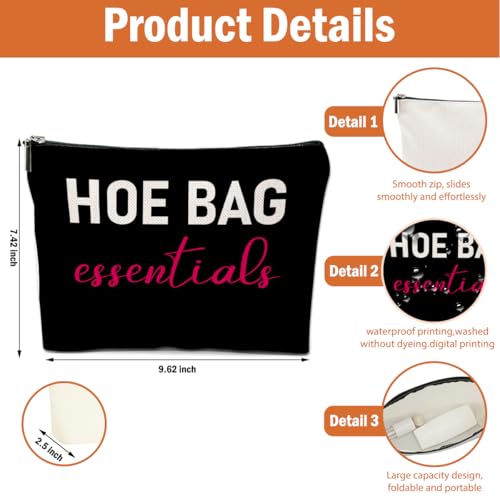 4 PCS Funny Gifts for Women Makeup Bag, Birthday Fun Hostess Gift for Women Girls Friends Cosmetic Bags Gag Gifts Girls Weekend Overnight Makeup Funny Travel Pouch, Black White
