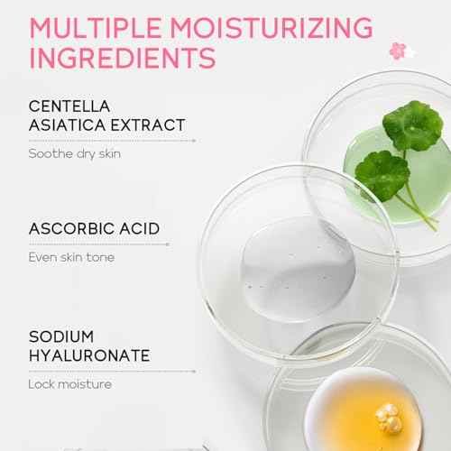 Skincare Gift Set Sakura Skin Care Travel Kit with Cleanser, Toner, Serum, Eye Cream, Face Cream for Women Girls (5pcs)