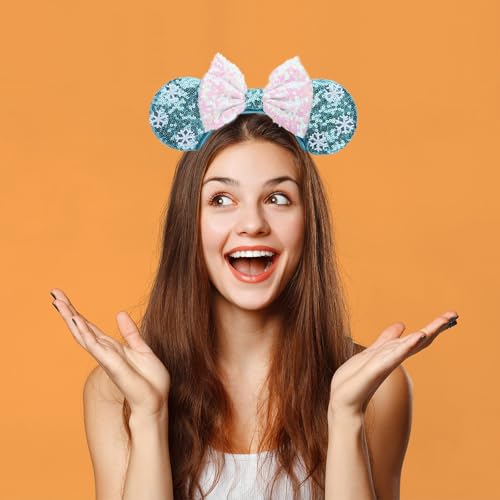 Mouse Ears Headbands with Bow Minnie Ears Cosplay Costume Hair Accessories for Women Girls Birthday Party Decoration