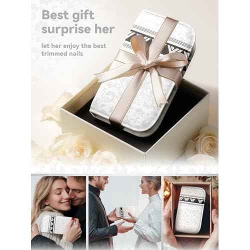 Manicure kit for Women ? Nail Clippers, Cuticle Trimmer, Tweezers, Metal File, and Travel Case ? Professional-Quality Tools for Home, Travel, or Gift Use