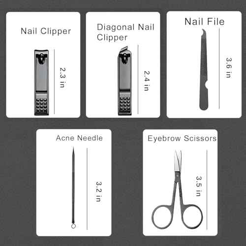 Nail Clipper & Grooming Set,10-Piece Manicure Set, Nail Care Kit with Travel Case, Ideal Christmas Gift or Stocking Filler Stuffers for Men & Women