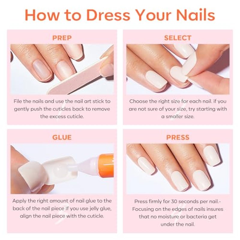 Modelones Press on Nails, Red Chrome French Short Square Fake Nails, Reusable Nail Kit with Nail Glue Adhesive Tabs Mini Nail File, Nails Press Ons 32Pcs16 Sizes