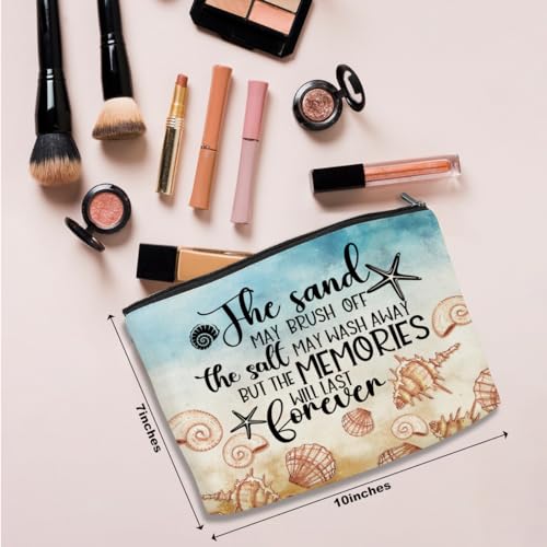 Funny Beach Gifts for Women Cosmetic Bag Travel Ocean Beach Vacation Essentials for Girls, Bestie, Mom, Summer Beaches Lover Makeup Bag Girls Trip Gifts Favors Stuff Birthday Christmas Graduation