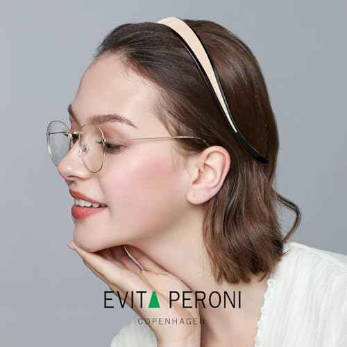 EVITA PERONI Headband Designed for Glasses Black and Off White Head Bands for Women's Hair Fashion Comfortable No Headache Hair Band Non-slip, No Stress