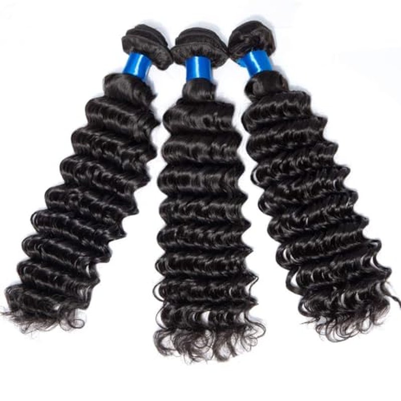 Cranberry Brazilian Virgin Hair Deep Wave Human Hair Bundles 1 Bundle 26 Inch 100% Unprocessed Virgin Hair Curly Waves Double Weft Wet and Wavy Bundles for Black Women