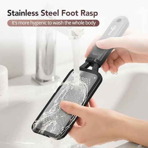 2 Pack Foot File Callus Remover, Durable Foot Scrubber for Hard Dead Skin, Foot Rasp and Double-Sided Foot Heel Scraper for Cracked Heels & Corns, Stainless Steel Pedicure Feet File Tool