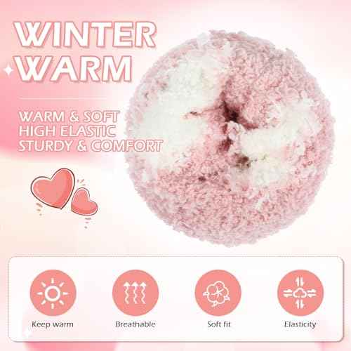 3 Pairs Aloe Socks Moisturizing Spa Socks, Winter Warm Home Sleeping Socks Don't Shed Lint, Women Spa Pedicure Foot Care Socks Fluffy Slipper Socks