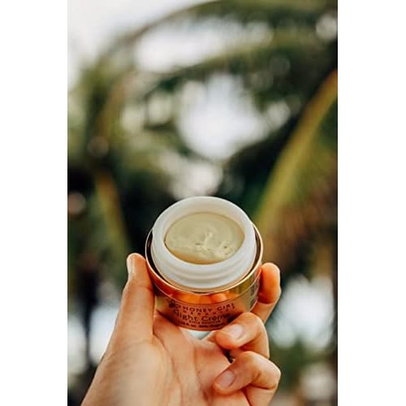 Honey Girl Organics Night Creme Extra Sensitive, Honey based Skin Care for Sensitive Skin, USDA Certified Organic Face Moisturizer, All In One: Face, Eye, Neck Cream, Made in Hawaii (1.75oz)
