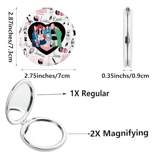 SEIRAA Korean Queen Pocket Mirror Music Gifts Korean Music Makeup Mirror Korean Group Merchandise (4 BP)