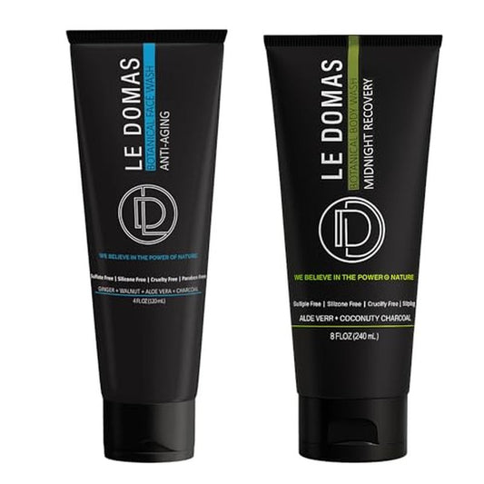 Body Wash & Face Wash Set for Men & Women ? Natural Skincare with Aloe Vera, Rice & Coconut Charcoal, Hydrating Moisturizer & Oil Cleanser, Travel Size Skin Care Products for All Skin Types