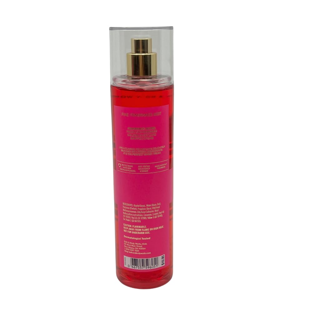 Bath & Body Works STRAWBERRY POUND CAKE Fine Fragrance Mist with a Red Bow for Holidays & Gifts 8 fl oz - 3 Pack