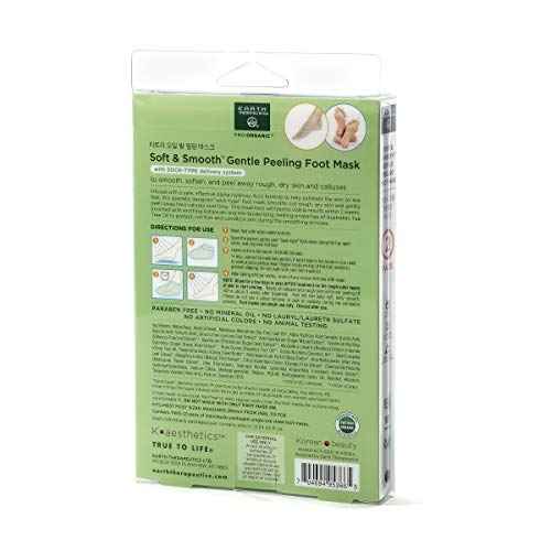 Earth Therapeutics Soft & Smooth Gentle Peeling Foot Mask - 2 Pairs