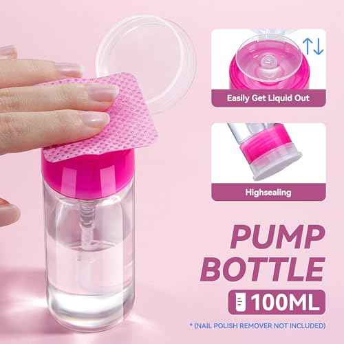 TsMADDTs Gel Nail Polish Remover Tools Kit with 540 Lint Free Wipes, 10 Soak Off Clips, 100ml Nail Polish Remover Bottle, Cuticle Pusher/Peeler, File, Buffer Block