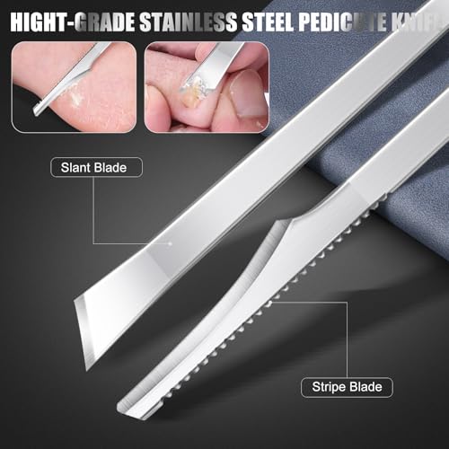 7-Piece Ingrown Toenail Treatment Set, Professional Stainless Steel Ingrown Toenail Removal Kit, Calloused Feet Remover Tool, Manicure Treatment Pedicure Tools for Feet (Under-Nail Clean + Foot Care)