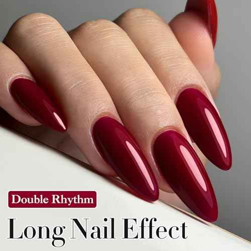 Double Rhythm 15ML Gel Nail Polish Pure Sheer Same Color Same Bottle Soak Off Gel Polish Art Manicure Salon DIY at Home for Women (Burgundy-A1129)