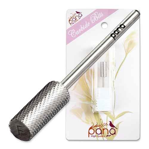 PANA Flat Top Small Barrel 3/32" Shank Size - (Silver, Fine Grit) - Fast remove Acrylic or Hard Gel Nail Drill Bit for Manicure Pedicure Salon Professional or Beginner