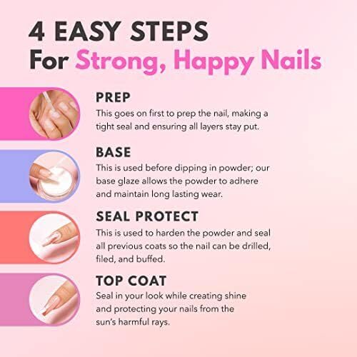 Kiara Sky Liquid Dip Kit - Essential Steps 1-4 for Dipping Manicures | 4 Full-Size Bottles