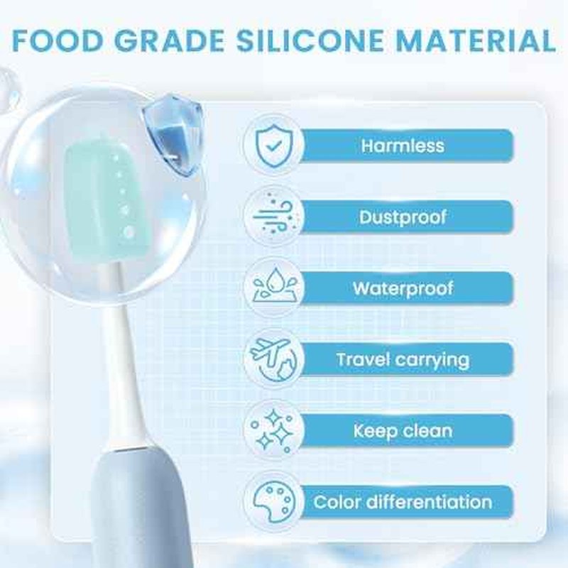 6 Packs Silicone Toothbrush Covers, Tooth Brush Cover Cap for Electric & Manual Toothbrushes, Toothbrush Travel Essentials