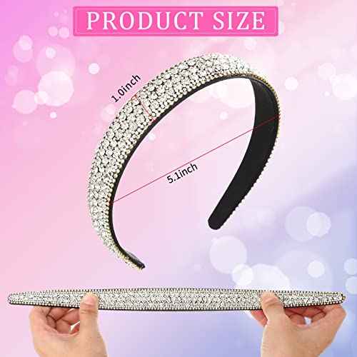 Waydress 4 Pieces Rhinestone Headband for women Glitter Sparkly Rhinestone Hairbands Bling Diamond Crystal Headwear for Women Girls Hair Accessories Birthday Wedding Gifts(Stylish Color)