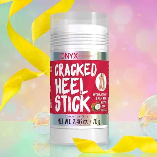 Onyx Professional Cracked Heel Repair Balm Stick for Dry Cracked Feet Treatment, Coconut Scent, 1 pack - Moisturizing Foot Balm, Rolls On, No Mess Like Foot Cream or Foot Lotion, Heel Treatment