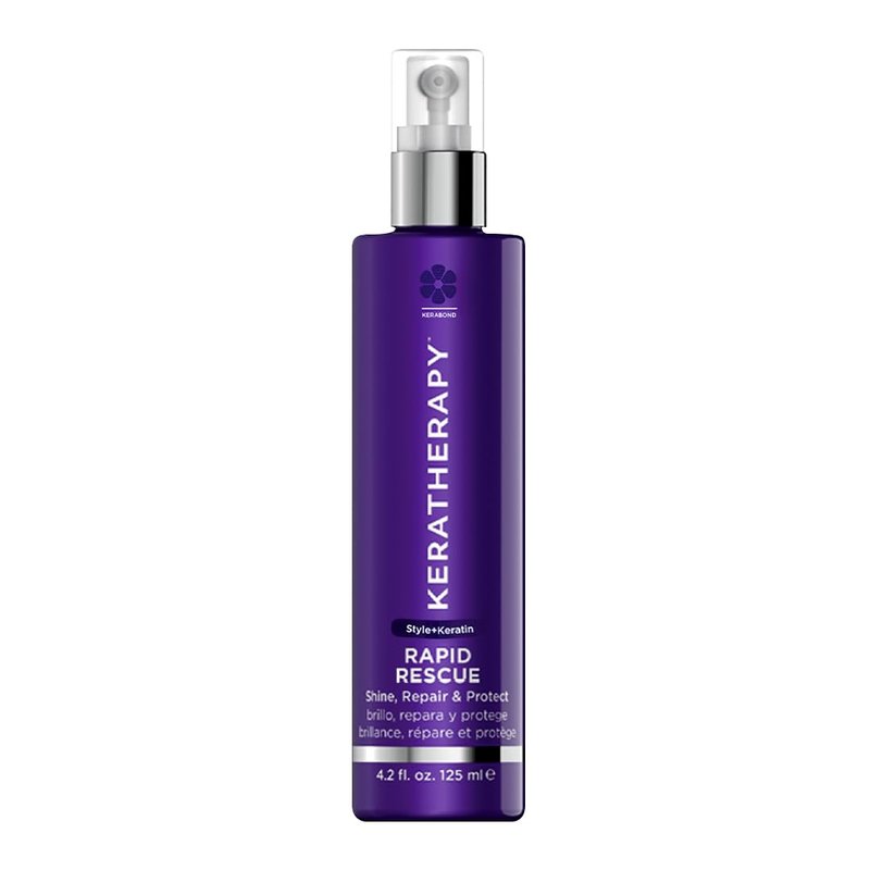 KERATHERAPY Keratin Infused Rapid Rescue Shining Shine Spray for Thermal Hair Protection, 4.2 fl. oz., 125 ml - Hair Breakage Repair Spray with Coffee Extract, Sunflower, Macadamia Oil, & Pearl Powder