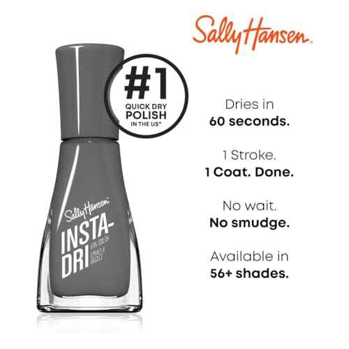 Sally Hansen Insta-Dri, Back to Black, Quick Dry, Long Lasting, Opaque, ShinyBlack Nail Polish
