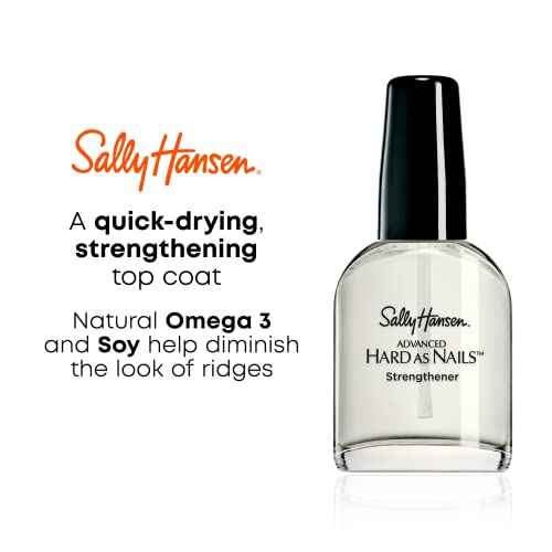 Sally Hansen Nail Treatment Advanced Hard as Nails¢â Clear Nail Strengthener | Fortified with Retinol & Nylon | Strengthens & Nourishes Weak Nails