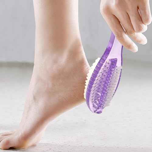Handle Grip Nail Brush Two Sided Hand Fingernail Cleaning Brush Foot Scrub Brush Soft Stiff Bristles Fingernails Toenails Toes Scrubber Brushes for Men Women Kids, 4 PCS