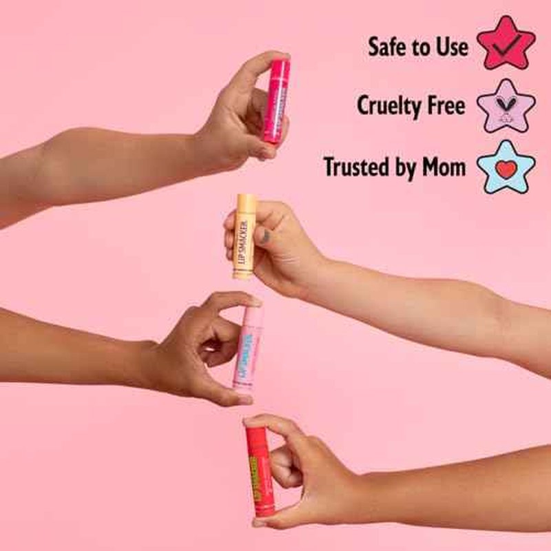 Lip Smacker Biggy Lip Balm, Nostalgic Flavor, Ultra-Moisturizing & Hydrating, Clear Glossy Finish, Fun & Collectible Gift for All Ages - Strawberry