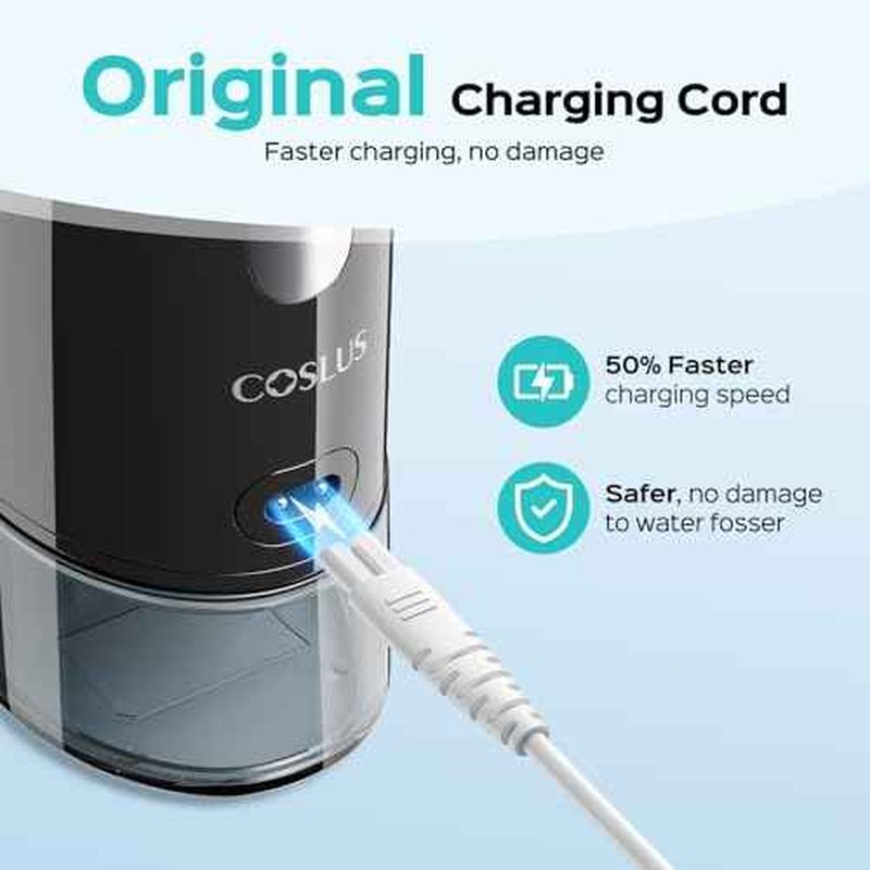 COSLUS Original Water Flosser Charger: Replacement Charger, Aquasonic, Nicwell, Oralfree, Nicefeel, Hangsun, Tovendor, Zerhunt Figure-8 Charging Water Flosser, Dental Pick Charger Cord