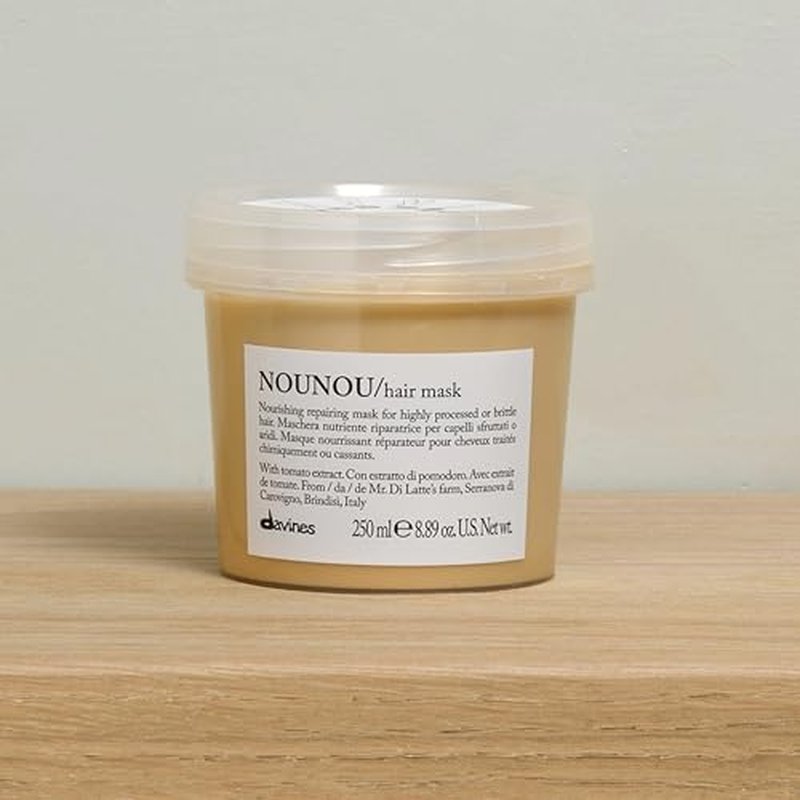 Davines NOUNOU Hair Mask, Nourishing And Repairing Treatment For Bleached, Permed Or Relaxed Hair, Add Shine Weightlessly