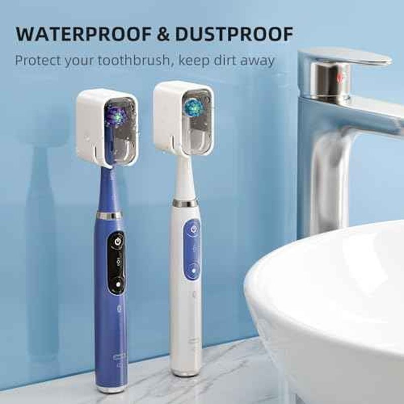 Travel Toothbrush Head Cover 2PCS, Electric Toothbrush Covers Caps, Ventilated Toothbrush Protectors Caps for Travel, Camping, Bathroom, Business, Grey
