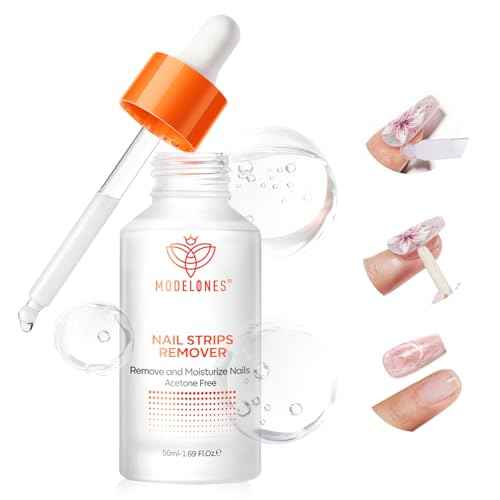 Modelones Semi-Cured Gel Nail Strip Remover | Nail Glue Remover Easy Peel Gel Strips, Press on Nails and Nail Polish | Gentle, Non-Drying, Nourishing and Hypoallergenic Acetone-Free Formula 50ML
