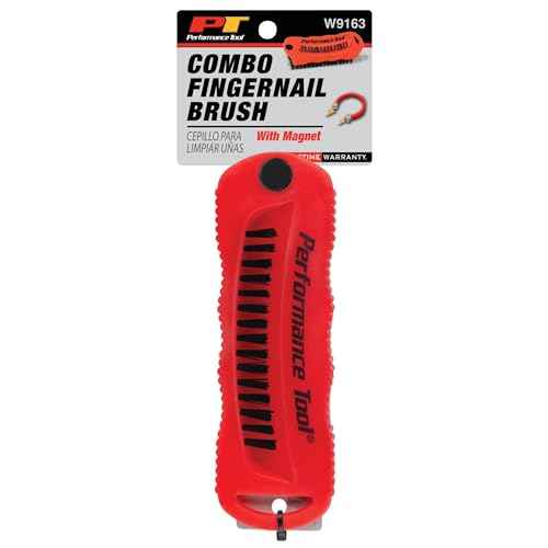 Performance Tool W9163 Utility and Fingernail Brush with Magnet / Scrub Brush