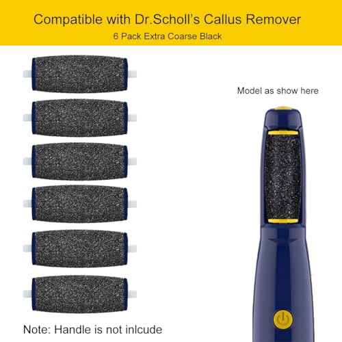 Replacement Roller Compatible with Dr. Scholl's Callus Remover Electronic Foot File-Extra Coarse (6 Pack)