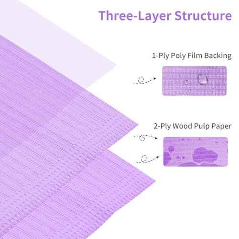 50pcs Disposable Nail Mats Foldable Nail Paper Towels for Table Acrylic Nail Practice Sheet, 3 Ply Waterproof Clean Nail Table Practice Mat for Salon Manicure Tattoo,Nail Art Accessories(Purple)