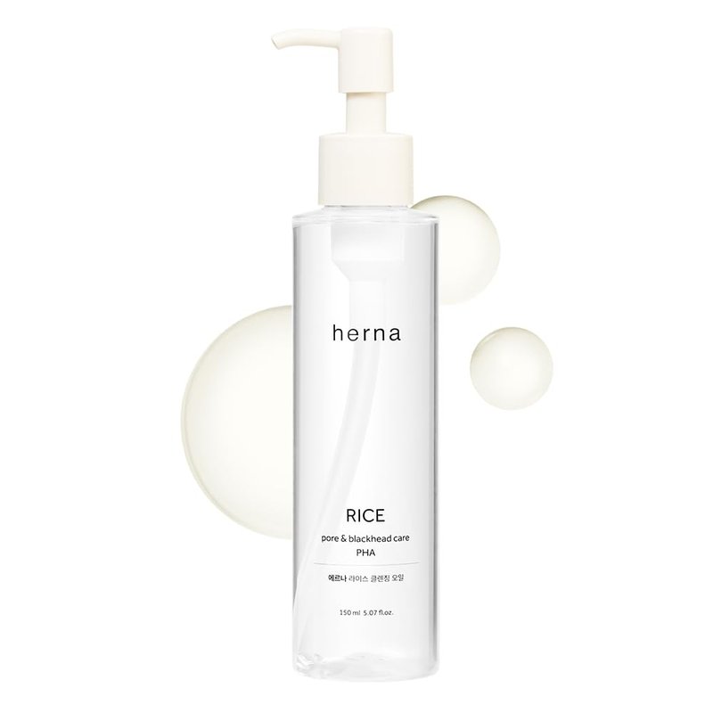 Herna Rice Pore Care PHA Blackhead Remover Cleansing Oil - Makeup & Blackhead Remover, Pore Care with PHA & 10 Seed Oils, Lightweight Pore Cleanser, for Normal & Oily Skin 5.07fl.oz(150ml)