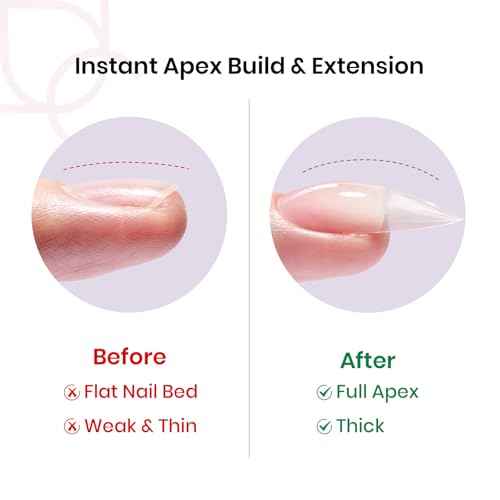 Beetles Tipex Instant Apex Nail Tips Almond Medium Acrylic Nail Tips, Pre-Etched Pre-Building Strong Thick Long Lasting,16 Sizes,192 Pieces