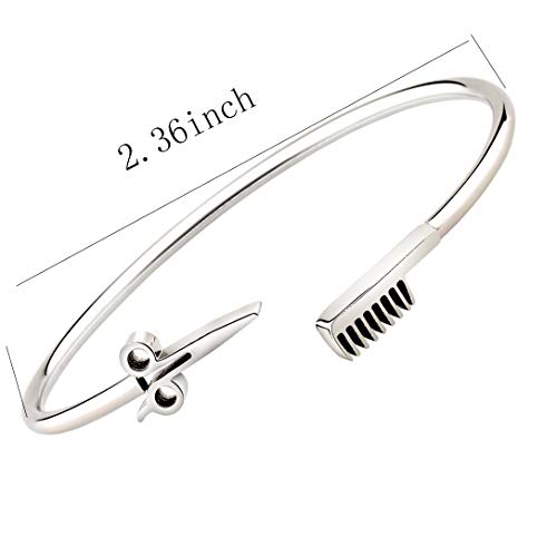 BNQL Hair Stylist Scissor and Comb Bracelet Hair Salon Stylist Thanks Jewelry