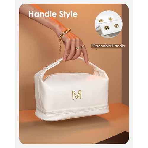 Birthday Gifts for Women, Personalized Makeup Bag with Handle, Gifts for Teen Girls Cosmetic Bag with Makeup Brush Organizer, Gifts for Friends Female Mom-Graduation Gift for Teens Girls