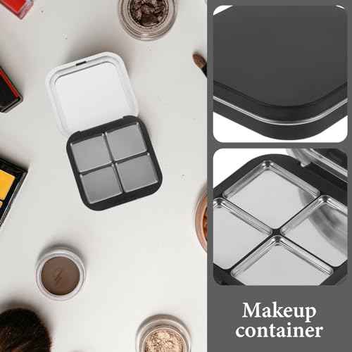 Beaupretty Empty Lipstick Palette Magnetic Eyeshadow Palette Makeup Foundation Blush Container with Mirror for Women Girls Black