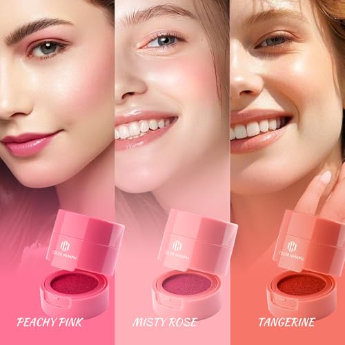 Color Nymph Liquid Blush Trio?Multi-use Stamp Blush Set for Cheeks Lips, Hydrating & Long-lasting Formula, Dewy & Natural Finish - 3-Piece Makeup Gift Set for Christmas, 100% Vegan & Cruelty-free