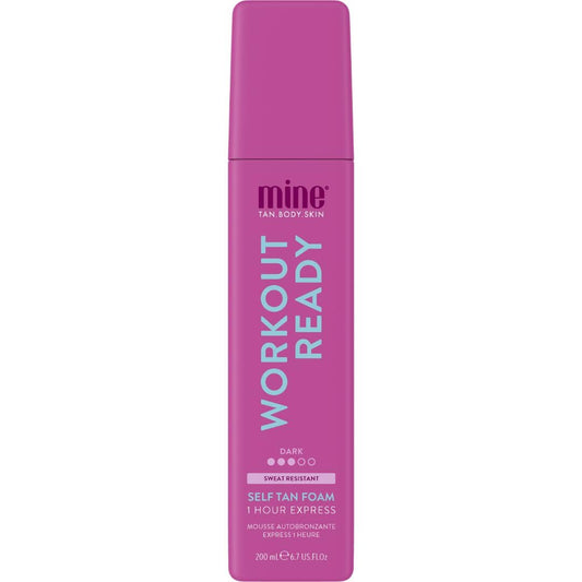 Minetan Workout Ready Self Tan Foam | Tanning Treatments Collection - Super Dark Skin Finish, Sweat Proof, Transfer Free, 1 Hour Express Mousse, Face & Body Fake Tanner, Ultra Deep Glow, 6.7 Fl Oz