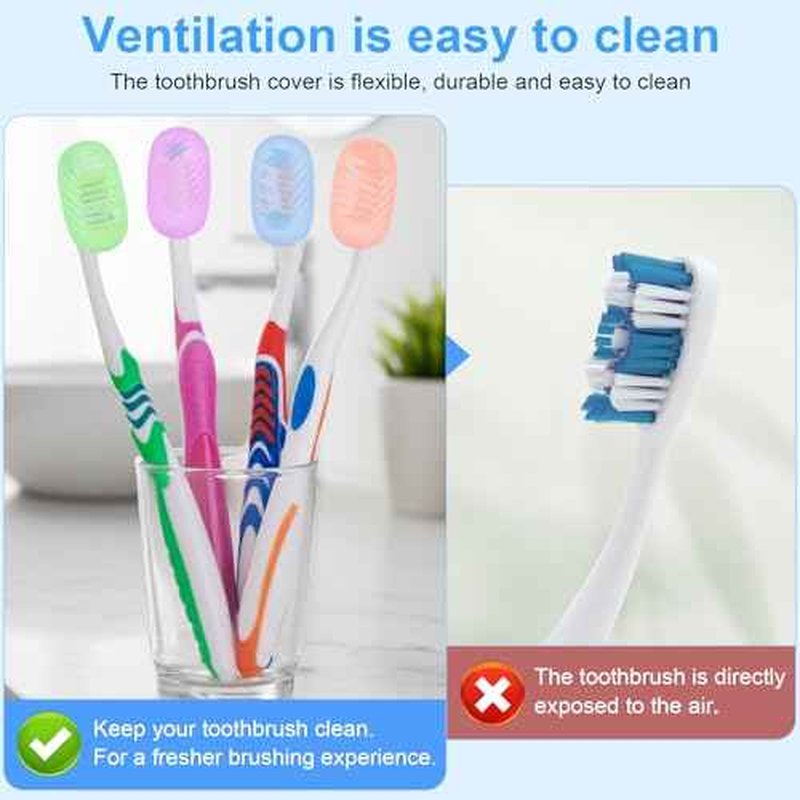 Xixter 12 Pack Silicone Toothbrush Covers for Travel, Tooth Brush Cover Cap for Electric & Manual Toothbrushes Head Covers, Toothbrushes Protector for Kids, Reusable Toothbrush Caps