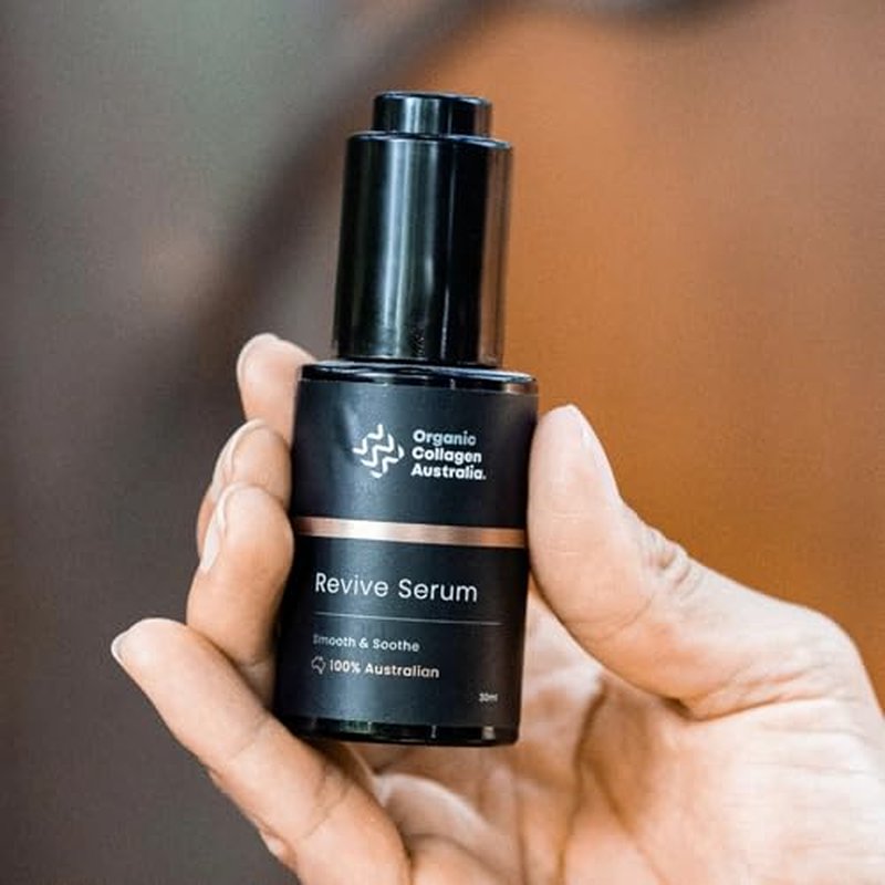 Organic Collagen Australia Revive Serum ? Hydrating Face Serum with Hydrolyzed Collagen, Aloe Vera, Pine Bark Extract & Vitamin C ? Smooths Fine Lines, Nourishes, & Softens Skin (1 oz)