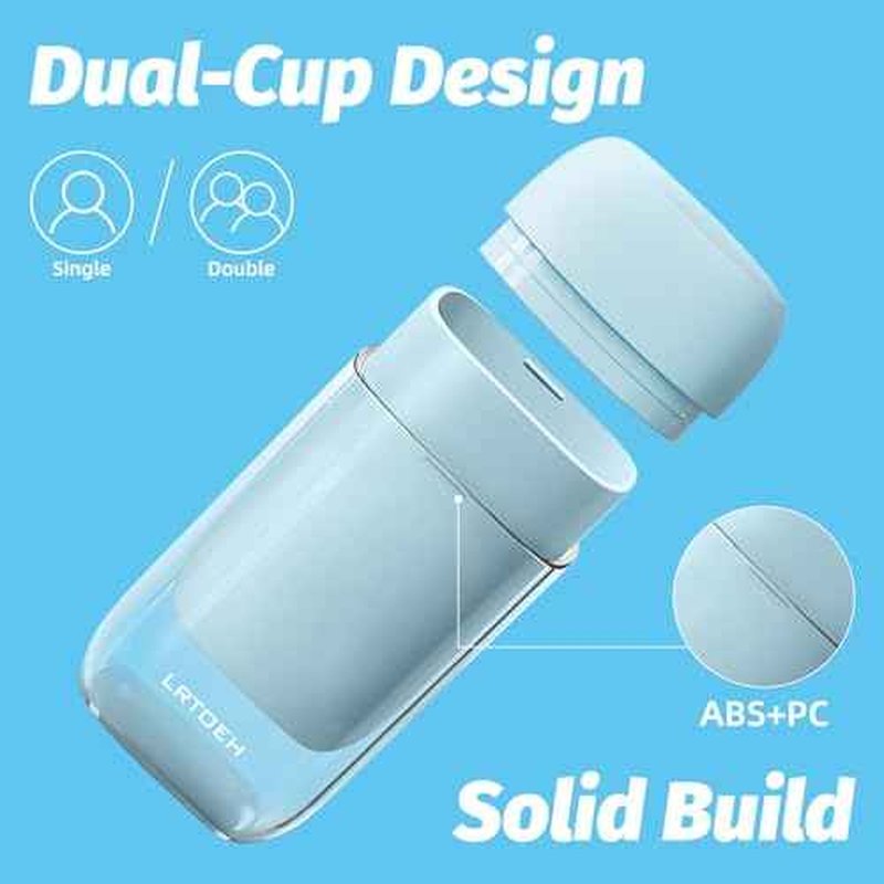 Travel Toothbrush Case, Mini Wash Cup with Foldable Toothbrush, Portable Rinse Cups with Cover, Compact Size Toothbrushes Holder for Camping, Business, Gym, Hiking(Blue)