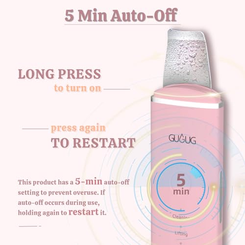 GUGUG Skin Scrubber Face Spatula - Skin Spatula Blackhead Remover Pore Cleaner with 4 Modes, Skin Care Tools-Pink
