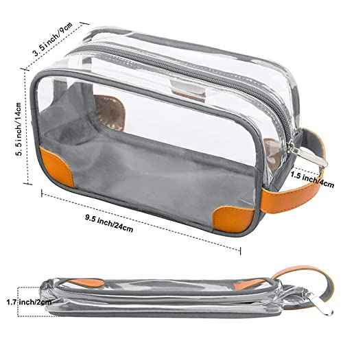 Lermende Toiletry Bag, Clear Shaving Dopp Kit for Men Travel Toiletry Bag with Hand Strap Unisex Bathroom Toiletries Organiser