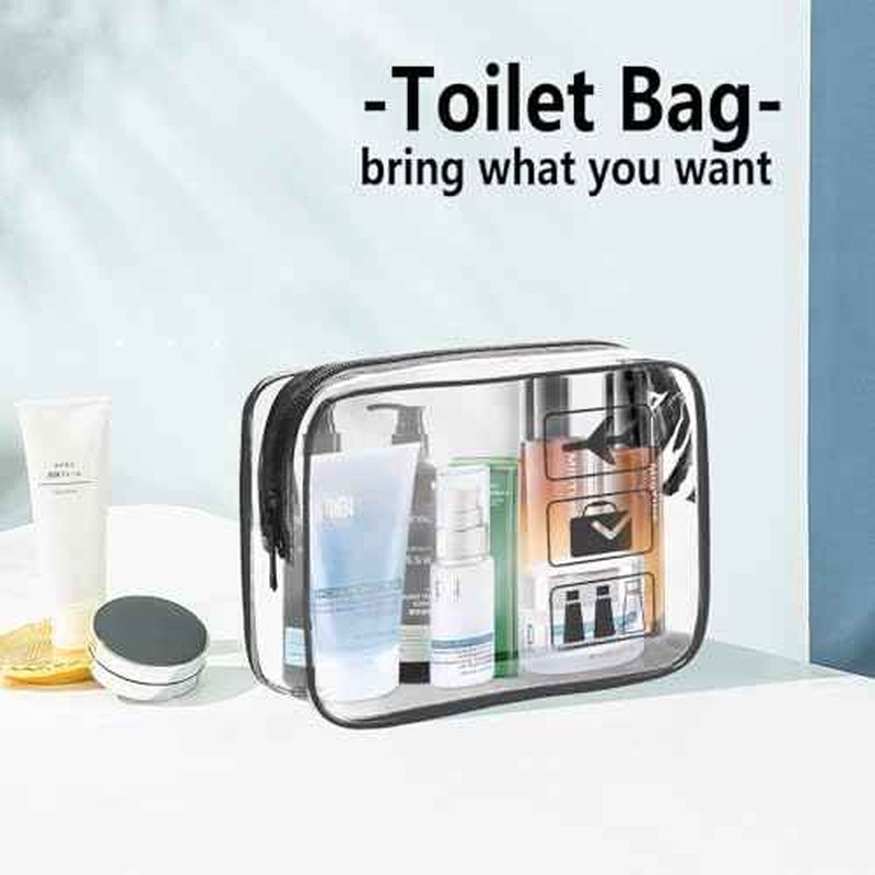 Clear Makeup Bags TSA Approved Toiletry Bag-6Pack£¬Clear TravelBags for Toiletries, Carry on Airport Airline Compliant Bag,Black